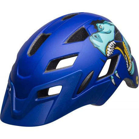 Bell Sidetrack Cykelhjelm Junior, Mat Blue T-Rex